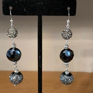 Graphite Glass Bead Earrings